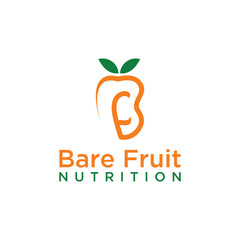 creative letter bf with orange abstrack logo design