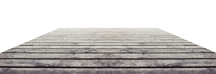 Old wooden path  isolated on white