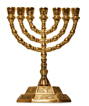 Golds jewish hanukkah menorah for candle