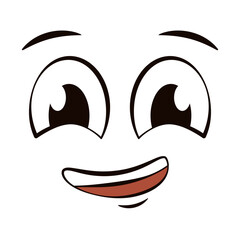 Flat happiness expression with a smile Vector