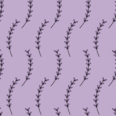 seamless pattern with lavender flowers