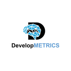 letter DM with brain abstract logo design