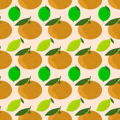 Seamless pattern of citrus fruits