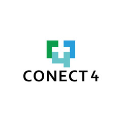 Number 4 logo vector plus colorful number four icon