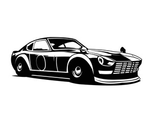 Japanese classic sports car isolated on a white background side view. vector illustration available in eps 10. best for auto industry, logos, badges, emblems and icons. © DEKI WIJAYA