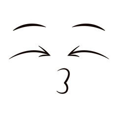 White flat kissing face expression avatar Vector