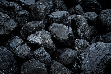 Black coal.  Energy source. Industrial coals and environment protection. Close-up