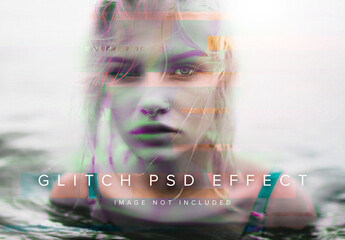 Colourful Glitch Image Effect - obrazy, fototapety, plakaty