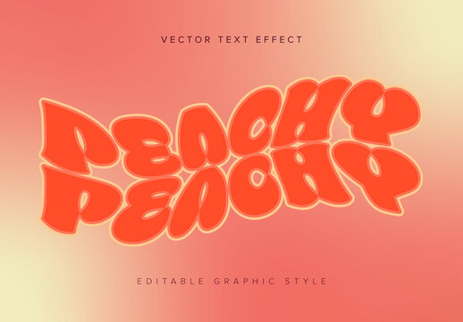 Bold Wavy Peach Text Effect