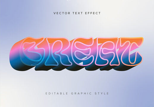 Colourful 3D Text Effect