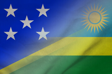 Solomon Islands and Rwanda national flag transborder contract RWA SLB