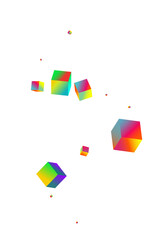 Rainbow Rhombus Vector White Background.