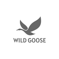 Obraz premium Elegant art Flying duck, swan, swan logo