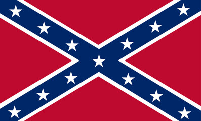 Historical battle flag of Confederate States of America vector illustration isolated. US Civil War.