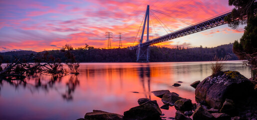 sunset over the west tamar