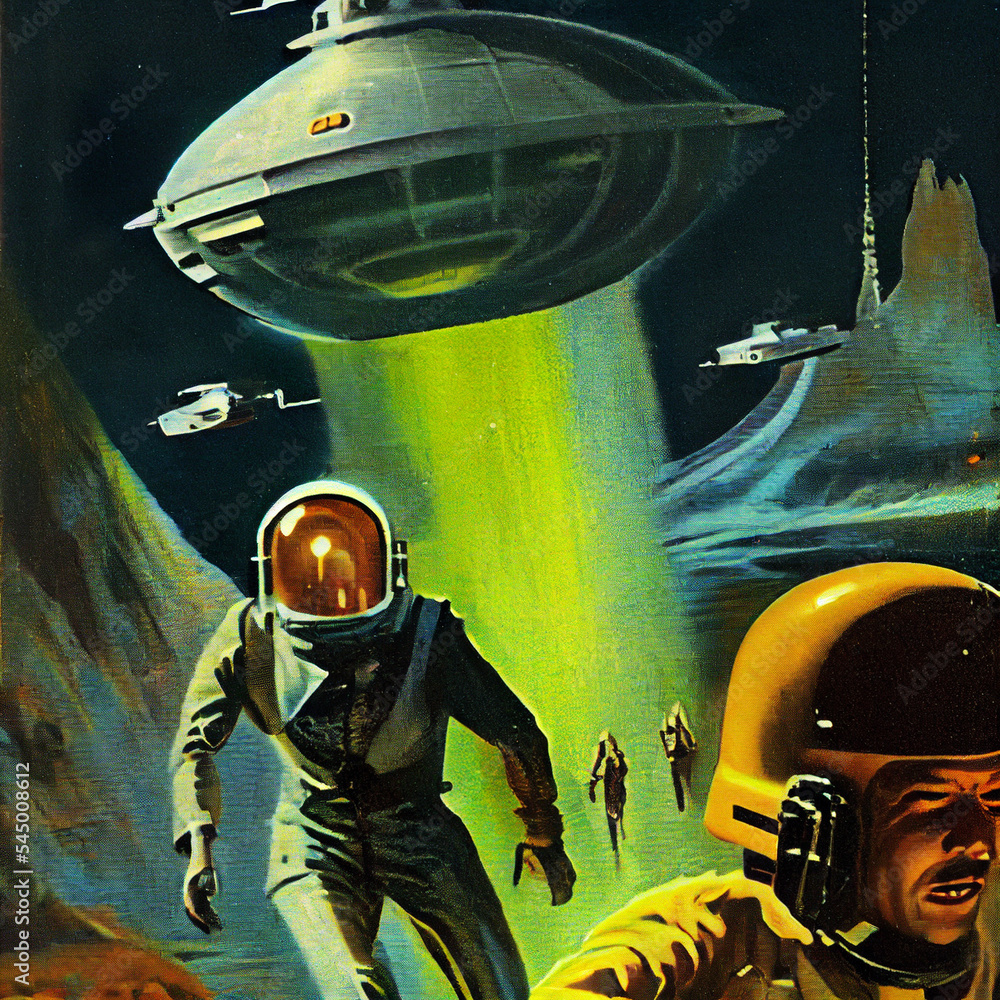 Wall mural 1970s pulp science fiction book cover art!