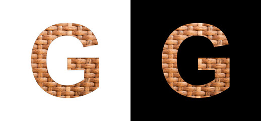 Alphabet Letter G - Synthetic Rattan Background