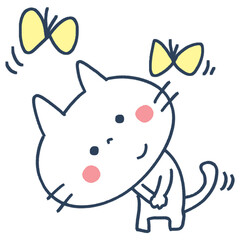 猫と蝶々
