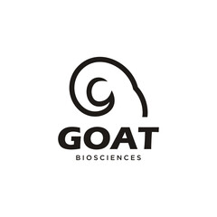Head goat line logo icon design