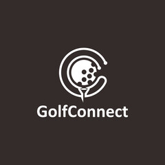 Letter C Golf Logo Concept With Moving Golf Ball