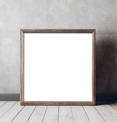 Square Picture Frame Mockup with Gray Background - Fits 1:1 Ratio Images