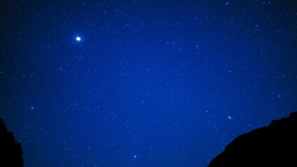 Naklejka premium 夏の終わりに見えた日本の天の川