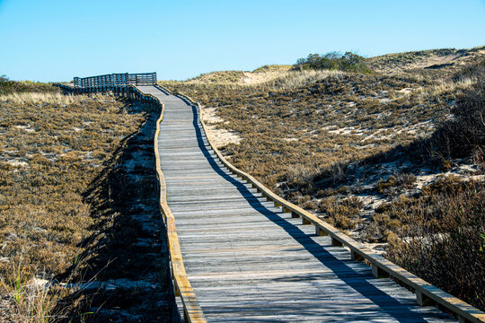 the baord walk on the dunes of parker river national wild life refuge