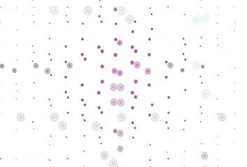 Light Pink vector background with xmas snowflakes.