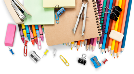 School colored stationery supplies collection