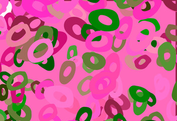Light Pink, Green vector template with circles.