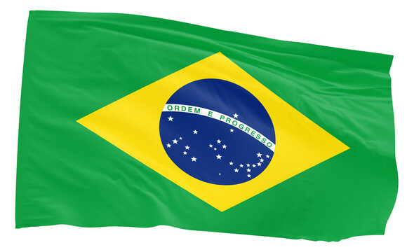 Brazil waving flag transparent background PNG