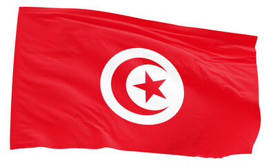 Tunisia waving flag transparent background PNG