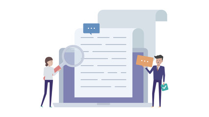 フィードバック・添削・チェック・コメント・評価のイラスト素材｜mayucolor03