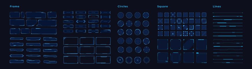 Vector hud elements set for futuristic user interface - obrazy, fototapety, plakaty