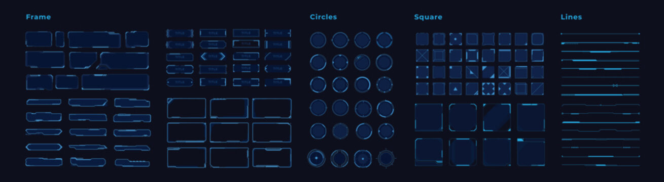 Vector hud elements set for futuristic user interface
