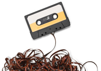 Old retro audio cassette tape 1980s