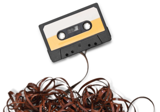 Old retro audio cassette tape 1980s