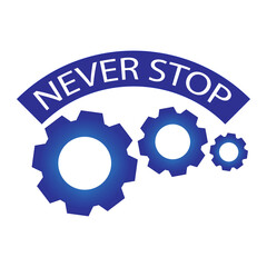 Flat gear for web design. Cogwheel gear, setting symbol. Vector illustration. Stock image.