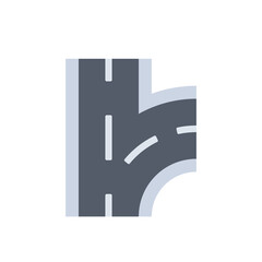 top view road elements vector for creating a route on the navigation map