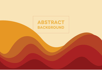 Flat desert abstract background or orange waves palette