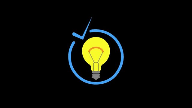 アイデアの閃きを表現する電球のアニメーション（5種類セット）