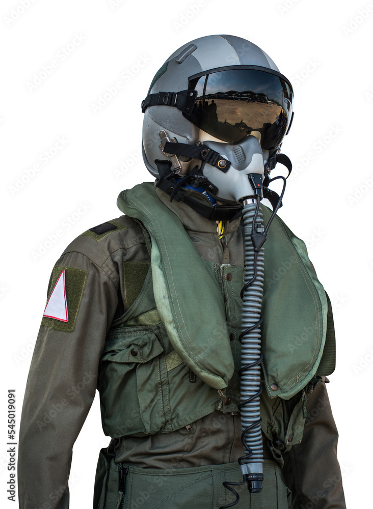 Wall mural clothing for pilots or pilots suit on transparent background