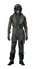 clothing for pilots or pilots suit on transparent background