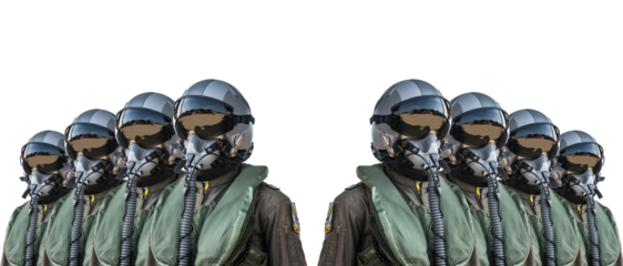 clothing for pilots or pilots suit on transparent background