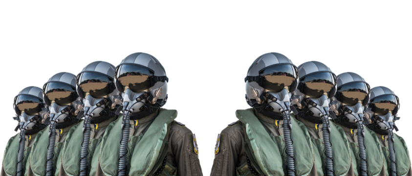 clothing for pilots or pilots suit on transparent background