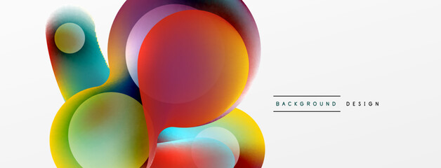 Fluid abstract background. Liquid color gradients composition. Round shapes and circle flowing design for wallpaper, banner, background or landing