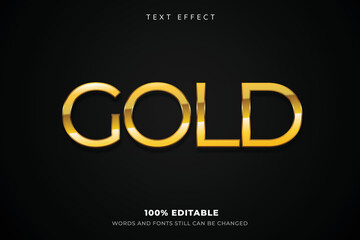 Editable text effect gold style illustrations