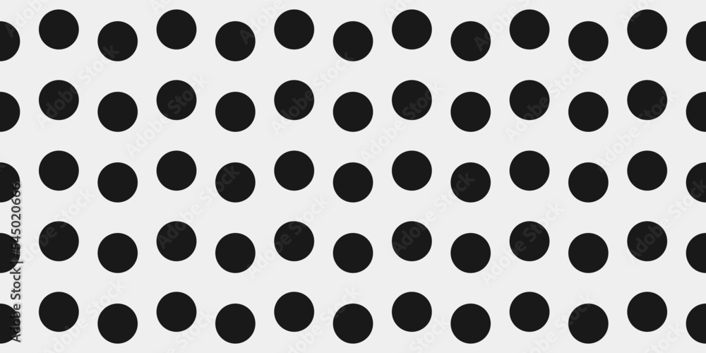 Aufkleber Black dots in two repeating rows. Vector on a white background with dots. For interiors and prints, decorations and stylish designs.
