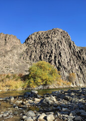 River Charyn in Charyn national park Kazakhstan. Autumn nature background