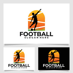 football player logo vector design silhouette